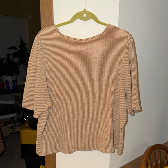 Tan Ribbed Knit-like Top - Picture 3 of 3